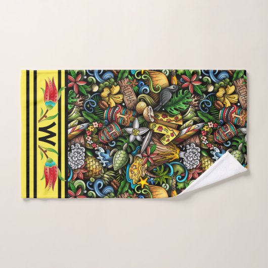 Ensemble de serviettes de bain ALOHA Tropical (Serviette à main)