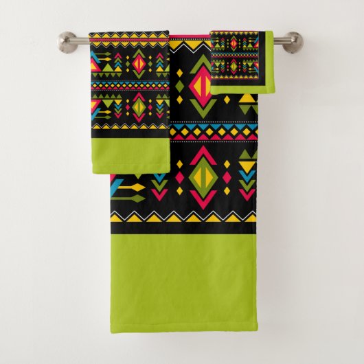 Ensemble de serviettes de bain Amérindien Navajo (En situation)