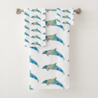 Ensemble de serviettes de bain animal Dolphin Coas