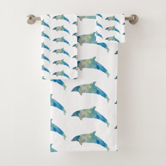 Ensemble de serviettes de bain animal Dolphin Coas (En situation)