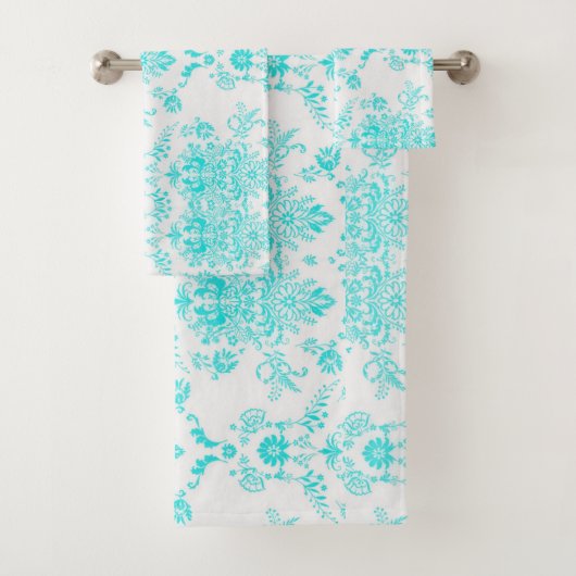 Ensemble de serviettes de bain Aqua Damask (En situation)
