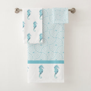 Ensemble de serviettes de bain Aqua Seahorse