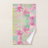 Ensemble de serviettes de bain - Aquarelle rose Ly (Serviette à main)