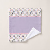 Ensemble de serviettes de bain arc-en-ciel pastel (Gant de toilette)