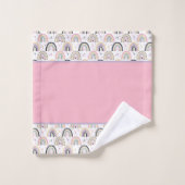 Ensemble de serviettes de bain arc-en-ciel pastel (Gant de toilette)