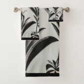 Ensemble de serviettes de bain Art Déco à fleurs B (En situation)