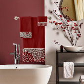 Ensemble de serviettes de bain aux dahlias rouges