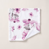 Ensemble de serviettes de bain aux fleurs roses él (Gant de toilette)