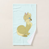 Ensemble de serviettes de bain avec chat jaune (Serviette à main)