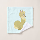 Ensemble de serviettes de bain avec chat jaune (Gant de toilette)