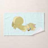 Ensemble de serviettes de bain avec chat jaune (Serviette à main)