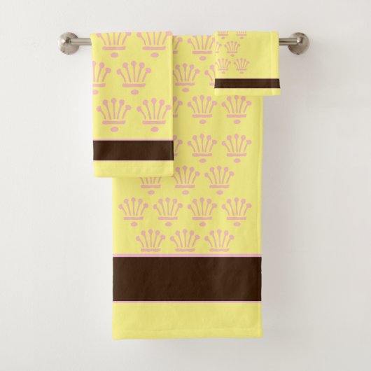 Ensemble de serviettes de bain avec couronnes flor (En situation)