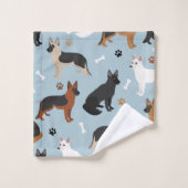 Ensemble de serviettes de bain avec des os bergers (Gant de toilette)