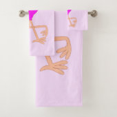 Ensemble de serviettes de bain avec flamant rose (En situation)