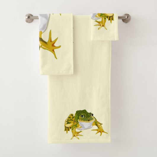 Ensemble de serviettes de bain avec grenouille (En situation)