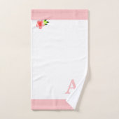 Ensemble de serviettes de bain avec monogramme ros (Serviette à main)