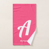 Ensemble de serviettes de bain avec monogramme ros (Serviette à main)