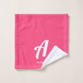 Ensemble de serviettes de bain avec monogramme ros (Gant de toilette)