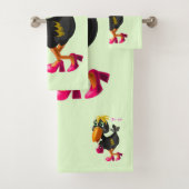 Ensemble de serviettes de bain avec oiseau moderne (En situation)