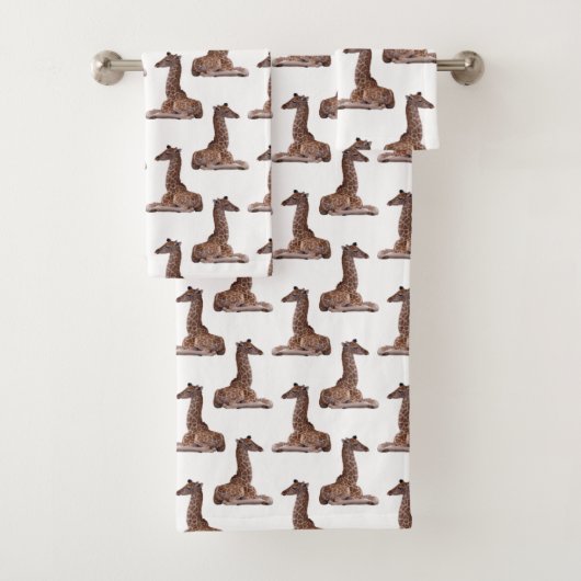 Ensemble de serviettes de bain Baby Giraffe Frenzy (En situation)