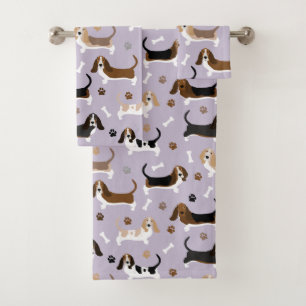 Ensemble de serviettes de bain Basset Hound Chig B