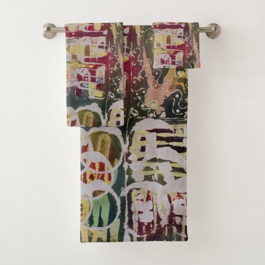 Ensemble de serviettes de bain Batik Boho Peinture (En situation)