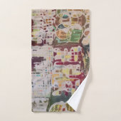 Ensemble de serviettes de bain Batik Boho Peinture (Serviette à main)