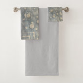 Ensemble de serviettes de bain Batik Dye Blue Grey (En situation)