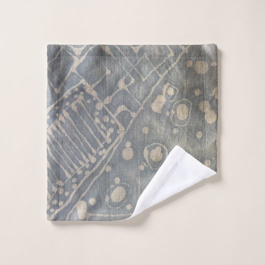 Ensemble de serviettes de bain Batik Dye Blue Grey (Gant de toilette)