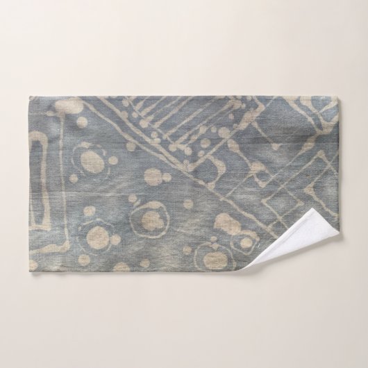 Ensemble de serviettes de bain Batik Dye Blue Grey (Serviette à main)