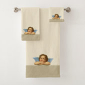 Ensemble de serviettes de bain beige Raphael Cheru (En situation)