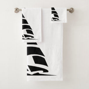 Ensemble de serviettes de bain " Black SailBoat "