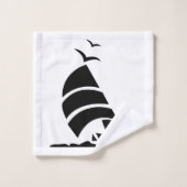 Ensemble de serviettes de bain " Black SailBoat " (Gant de toilette)
