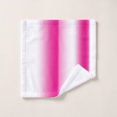 Ensemble de serviettes de bain blanc et framboise (Gant de toilette)