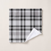 Ensemble de serviettes de bain blanc et gris noir (Gant de toilette)