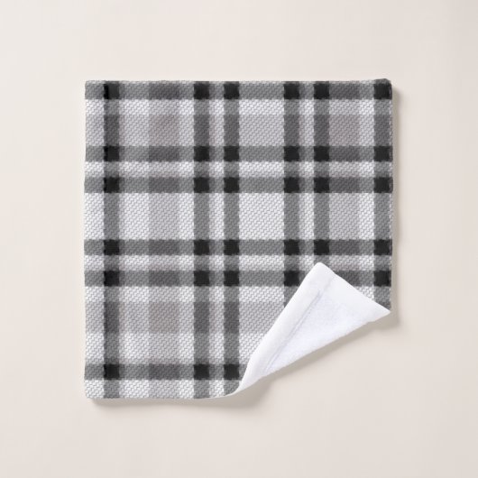 Ensemble de serviettes de bain blanc et gris noir (Gant de toilette)