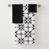 Ensemble de serviettes de bain blanc Motif noir gé