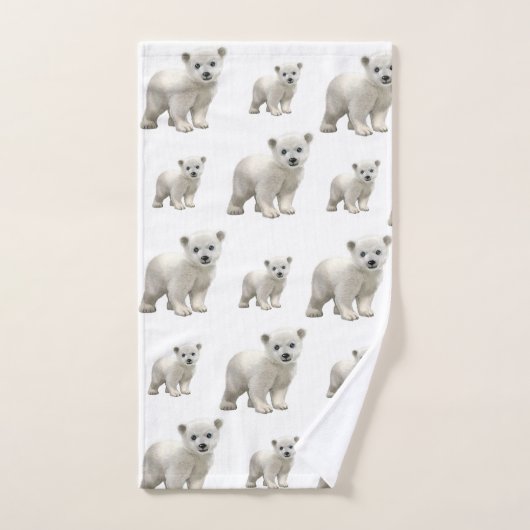 Ensemble de serviettes de bain blanc Polar Bear (Serviette à main)