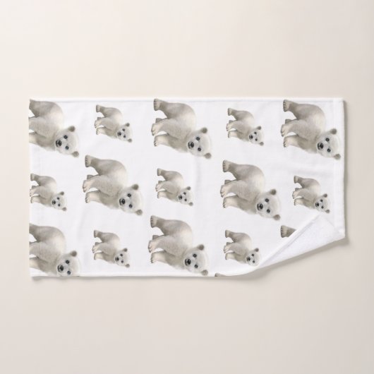 Ensemble de serviettes de bain blanc Polar Bear (Serviette à main)