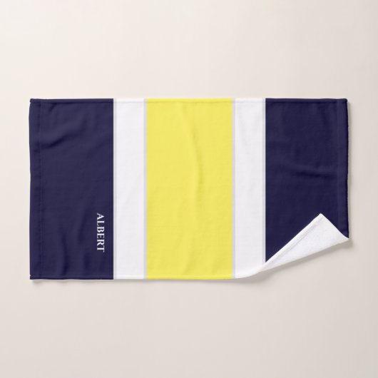 Ensemble de serviettes de bain bleu bleu jaune de (Serviette à main)