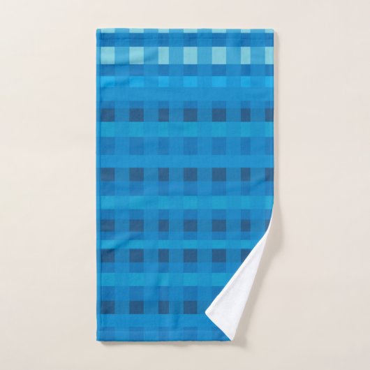 Ensemble de serviettes de bain bleu en vichy motif (Serviette à main)