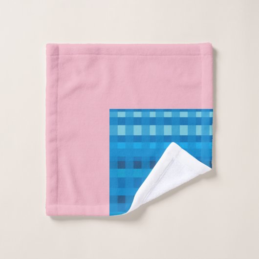Ensemble de serviettes de bain bleu en vichy motif (Gant de toilette)