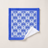 Ensemble De Serviettes De Bain Bleu Et Blanc (Gant de toilette)