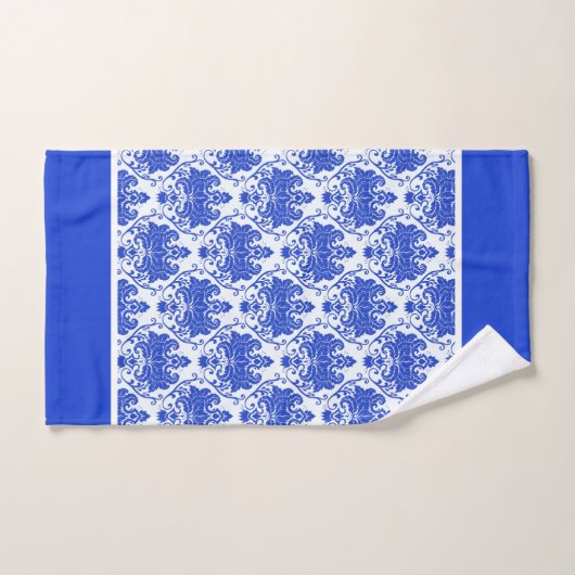 Ensemble De Serviettes De Bain Bleu Et Blanc (Serviette à main)