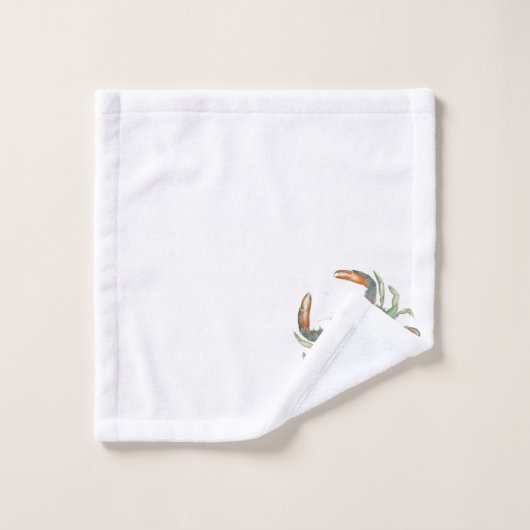 Ensemble de serviettes de bain bleu et vert crabe  (Gant de toilette)