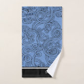 Ensemble de serviettes de bain bleu noir et blanc (Serviette à main)