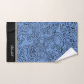 Ensemble de serviettes de bain bleu noir et blanc (Serviette à main)