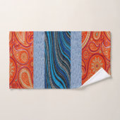 Ensemble de serviettes de bain bleu orange (Serviette à main)
