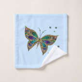 Ensemble de serviettes de bain bleu papillon en mo (Gant de toilette)