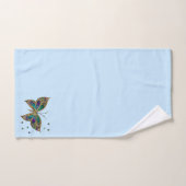 Ensemble de serviettes de bain bleu papillon en mo (Serviette à main)